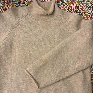 J. Crew vintage 100% rollneck sweater XL cream oatmeal off-white beige